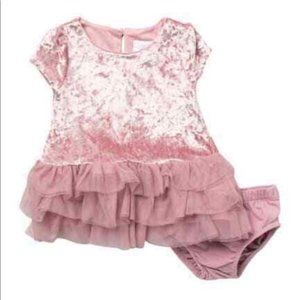 BCBGirls baby toddler Tiered Velvet Tutu Dress Set 18 months